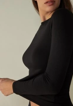 Intimissimi Damen Langarmshirt - Schwarz -INTIMISSIMI Verkäufe 0653817d49dc4a7a8186fdcedc3ef451