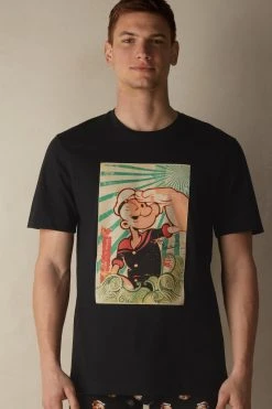 Intimissimi Herren POPEYE - T-Shirt Print - Schwarz