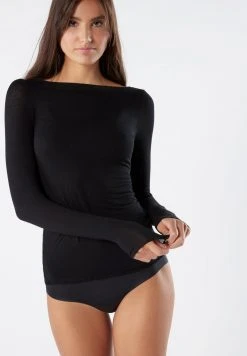 INTIMISSIMI Verkäufe 40 Intimissimi Damen ULTRALIGHT U BOOT AUSSCHNITT - Langarmshirt - Black