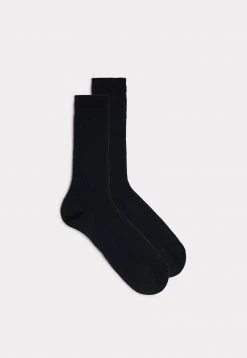 Intimissimi Herren KURZE STRÜMPFE AUS MERCERISIERTER BAUMWOLLE IN RIPPENSTRICK - Socken - Blu