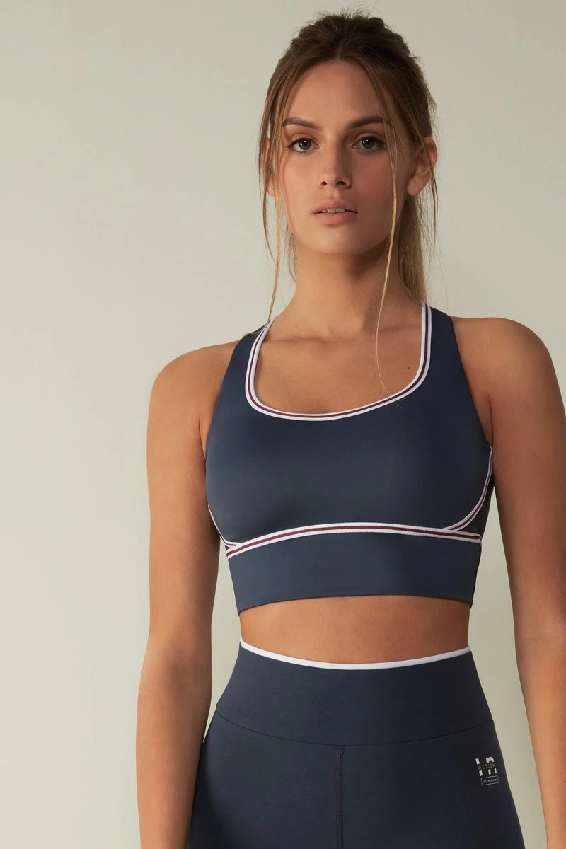 Intimissimi Damen MIT INNENSEITE AUS SUPIMA - Sport-BH Mit Mittlerer Stützkraft - Blau Diamond Blue/white 3 Intimissimi Damen MIT INNENSEITE AUS SUPIMA - Sport-BH Mit Mittlerer Stützkraft - Blau Diamond Blue/white