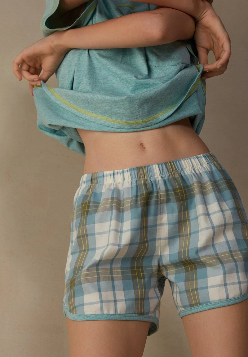 Intimissimi Damen MY COZY OUTFIT - Nachtwäsche Hose - Karos Grün Hellblau 5 Intimissimi Damen MY COZY OUTFIT - Nachtwäsche Hose - Karos Grün Hellblau – Bild 3