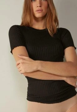 Intimissimi Damen T-Shirt Print - Nero