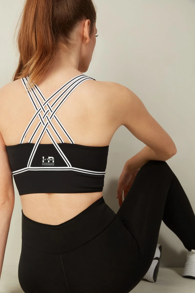 Intimissimi Damen MIT INNENSEITE AUS SUPIMA - Sport-BH Mit Mittlerer Stützkraft - Schwarz Black/white 7 Intimissimi Damen MIT INNENSEITE AUS SUPIMA - Sport-BH Mit Mittlerer Stützkraft - Schwarz Black/white – Bild 5