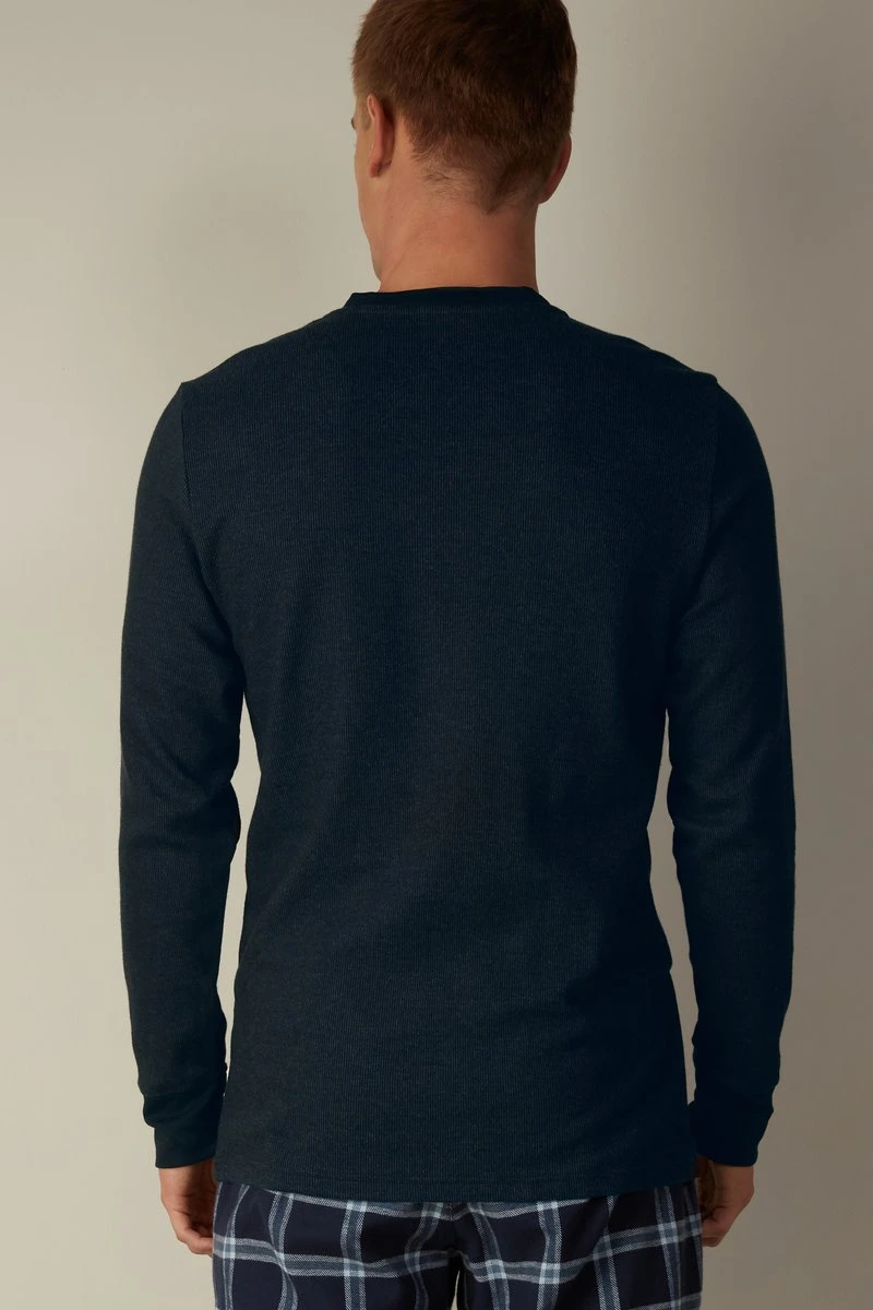 Intimissimi Herren MIT SERAFINO-KRAGEN - Nachtwäsche Shirt - Blau 4 Intimissimi Herren MIT SERAFINO-KRAGEN - Nachtwäsche Shirt - Blau – Bild 2