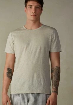 Intimissimi Herren KURZARM - Nachtwäsche Shirt - Leinenweiss Hell