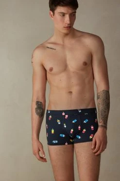 Intimissimi Herren MIT EIS-PRINT AUS ELASTISCHER SUPIMA®-BAUMWOLLE - Panties - St Gelati Blu Notte