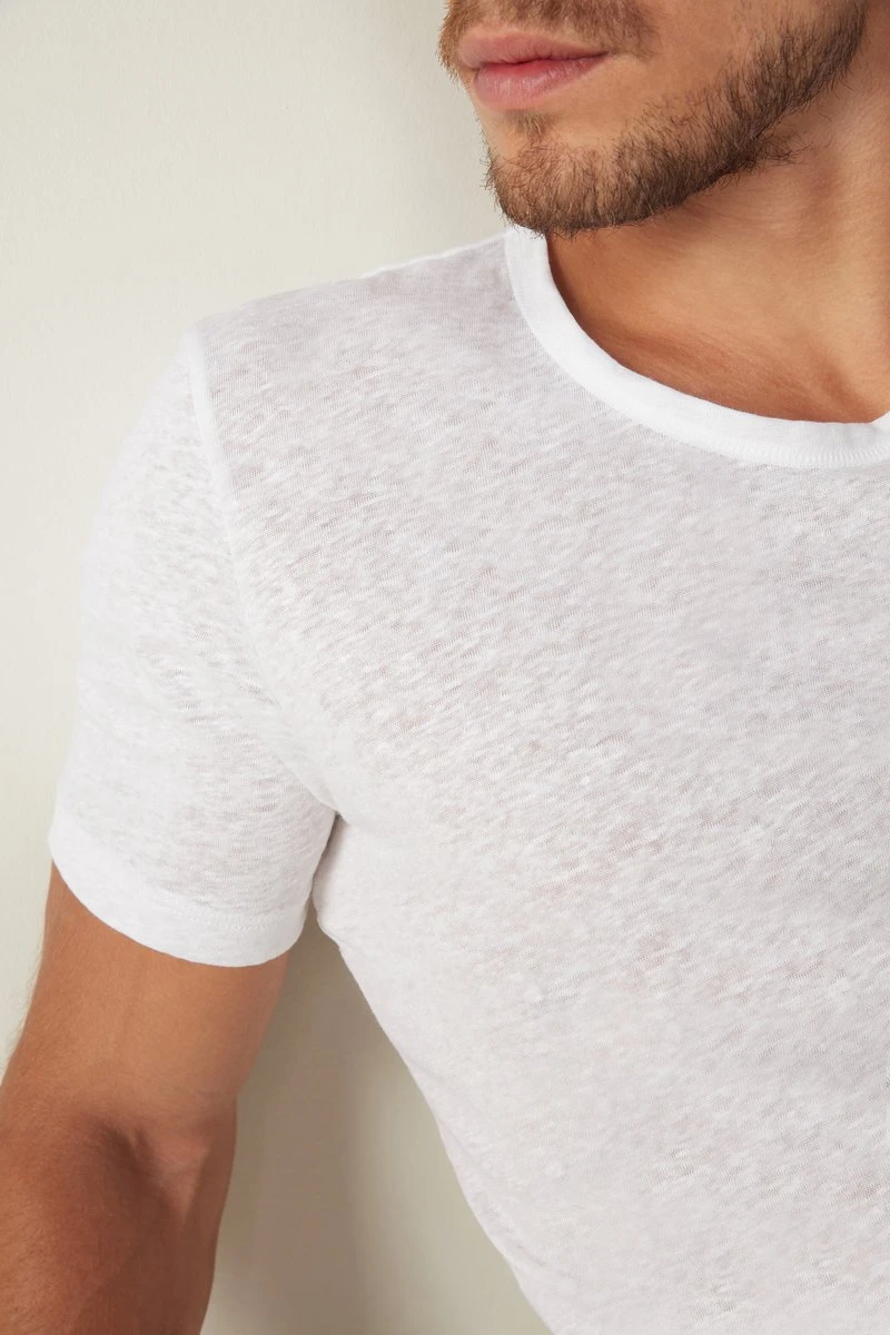 Intimissimi Herren KURZARM - Nachtwäsche Shirt - Bianco 5 Intimissimi Herren KURZARM - Nachtwäsche Shirt - Bianco – Bild 3