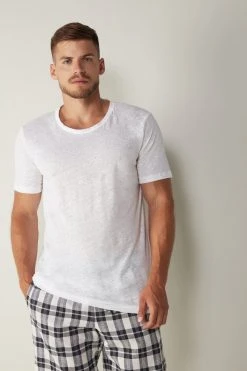 Intimissimi Herren KURZARM - Nachtwäsche Shirt - Bianco