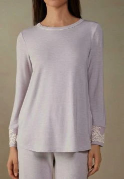 Intimissimi Damen PRETTY FLOWER - Langarmshirt - Orchidee Puderweiss