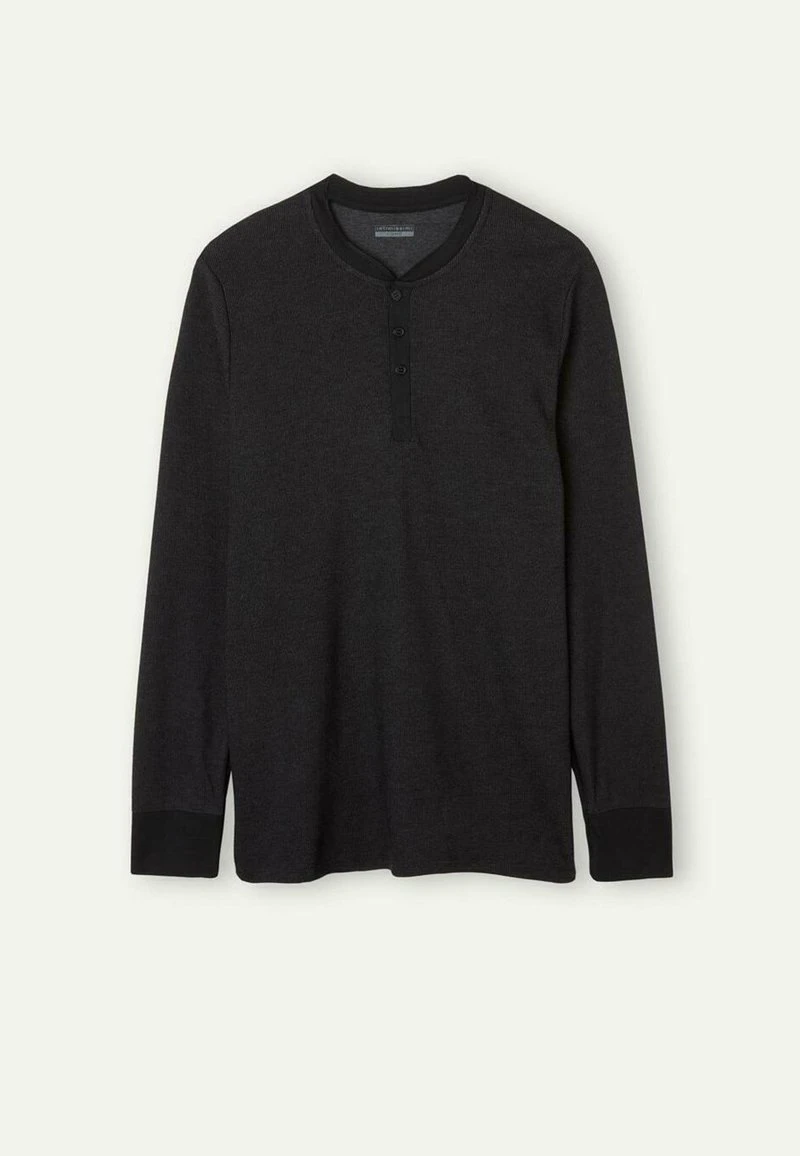 Intimissimi Herren MIT SERAFINO-KRAGEN - Nachtwäsche Shirt - Black 4 Intimissimi Herren MIT SERAFINO-KRAGEN - Nachtwäsche Shirt - Black – Bild 2