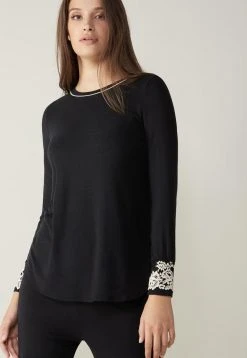 Intimissimi Damen PRETTY FLOWER - Langarmshirt - Nero/ivory