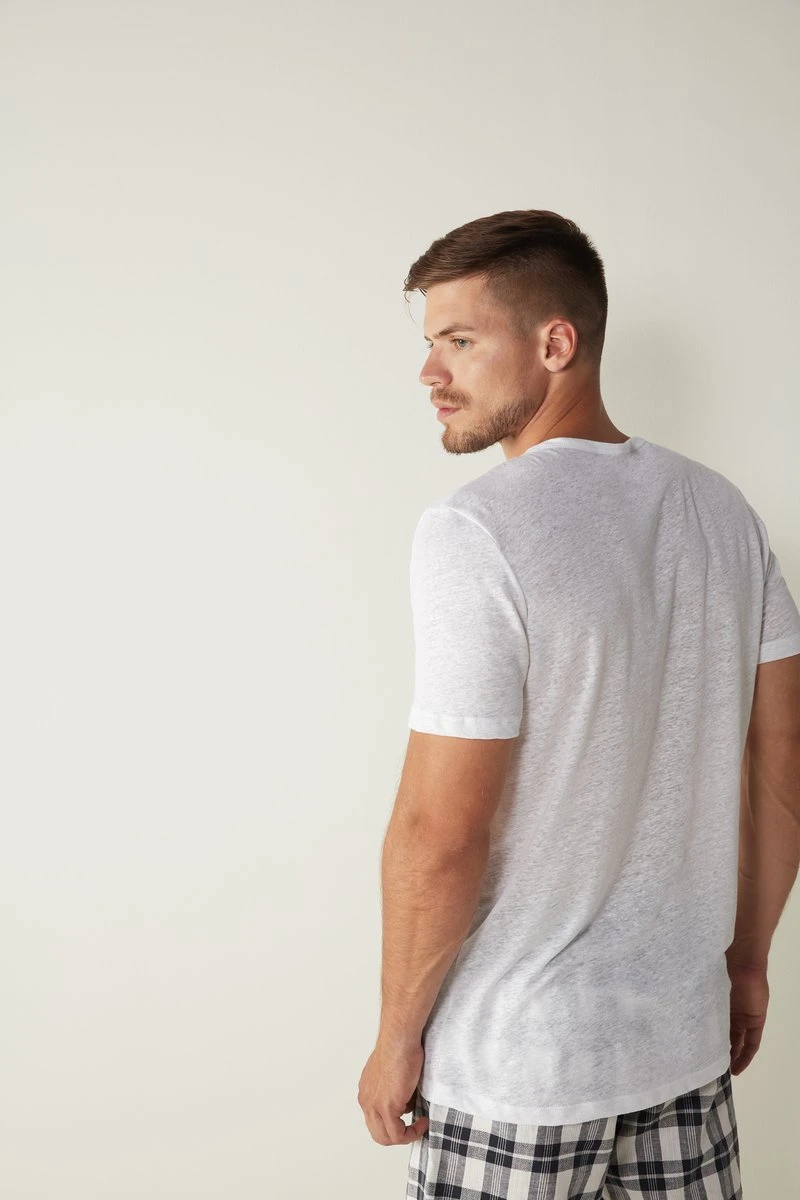 Intimissimi Herren KURZARM - Nachtwäsche Shirt - Bianco 4 Intimissimi Herren KURZARM - Nachtwäsche Shirt - Bianco – Bild 2