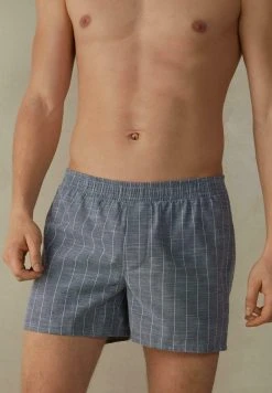 Intimissimi Herren Boxershorts - Grau/slub Grey White Stripe