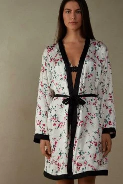 Intimissimi Damen BLOOM&BLOSSOM - Bademantel - Puderweiss Blumenprint