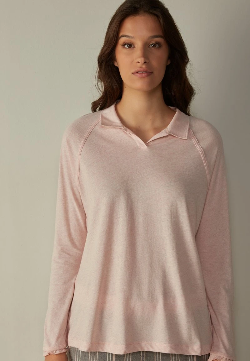 Intimissimi Damen LANGÄRMELIGES ROUCHES - Nachtwäsche Shirt - Hellrosa Smoky Pink Blend 3 Intimissimi Damen LANGÄRMELIGES ROUCHES - Nachtwäsche Shirt - Hellrosa Smoky Pink Blend