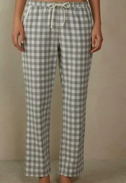 Intimissimi Damen GINGHAM LOVER - Nachtwäsche Hose - Weiß Grey Check Melange Powder White