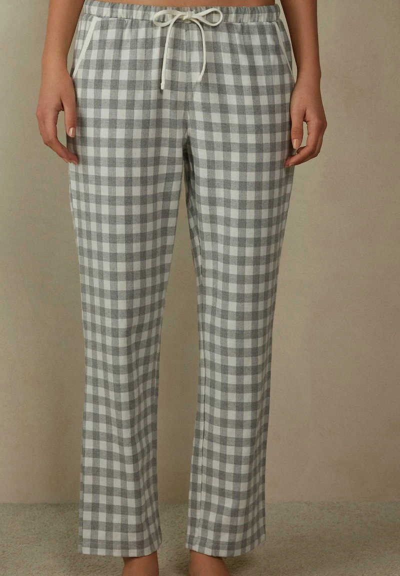 Intimissimi Damen GINGHAM LOVER - Nachtwäsche Hose - Weiß Grey Check Melange Powder White 3 Intimissimi Damen GINGHAM LOVER - Nachtwäsche Hose - Weiß Grey Check Melange Powder White