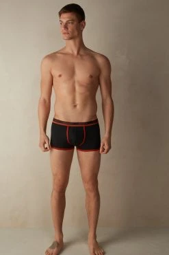 Intimissimi Herren SUPIMA STRETCH - Panties - Black Red Brick