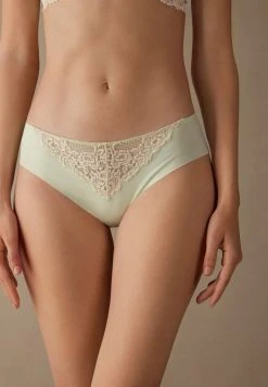 Intimissimi Damen MIT OFFENEN KANTEN PRETTY FLOWERS - Slip - Hellgrün Elfenbein