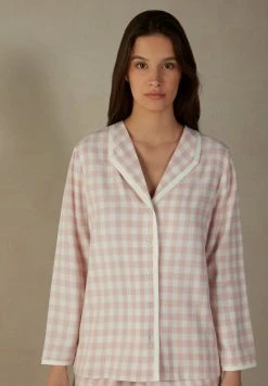 Intimissimi Damen GINGHAM LOVER - Nachtwäsche Shirt - Weiß - 895i - Pink Check Powder White