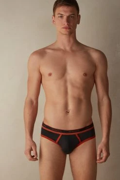 Intimissimi Herren MIT LOGO - Slip - Black Red Brick