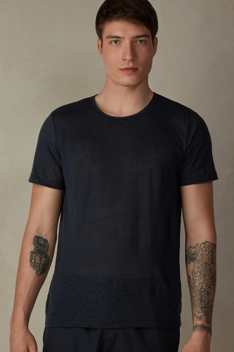 Intimissimi Herren KURZARM - Nachtwäsche Shirt - Blu Notte 3 Intimissimi Herren KURZARM - Nachtwäsche Shirt - Blu Notte