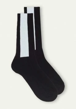 Intimissimi Herren MIT SEITENSTREIFEN - Socken - Schwarz Black With White Band
