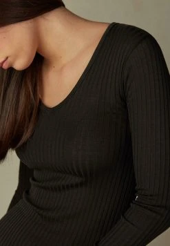 Intimissimi Damen MIT V-AUSSCHNITT AUS BAUMWOLLSEIDE - Strickpullover - Schwarz -INTIMISSIMI Verkäufe 7595b166e4834290a74a702f419f7c1c