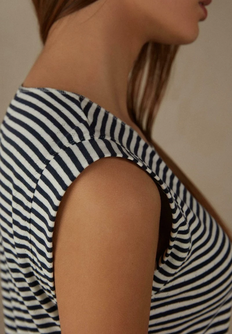 Intimissimi Damen COMFORT ZONE - Nachtwäsche Shirt - Streifen Ecru Beige Blue 5 Intimissimi Damen COMFORT ZONE - Nachtwäsche Shirt - Streifen Ecru Beige Blue – Bild 3