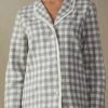 Intimissimi Damen GINGHAM LOVER - Nachtwäsche Shirt - Weiß/ Grey Check Melange Powder White