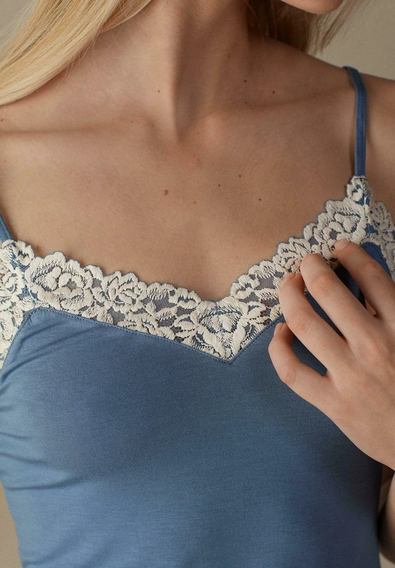 Intimissimi Damen MICROMODAL PRETTY FLOWERS - Unterhemd/-shirt - Babyblau Elfenbein 5 Intimissimi Damen MICROMODAL PRETTY FLOWERS - Unterhemd/-shirt - Babyblau Elfenbein – Bild 3