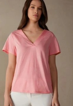 Intimissimi Damen DE MANGA CORTA Y ESCOTE DE PICO DE SUPIMA® ULTR - T-Shirt Basic - Bonbonrosa