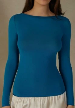 Intimissimi Damen ULTRALIGHT U BOOT AUSSCHNITT - Langarmshirt - Sprühblau