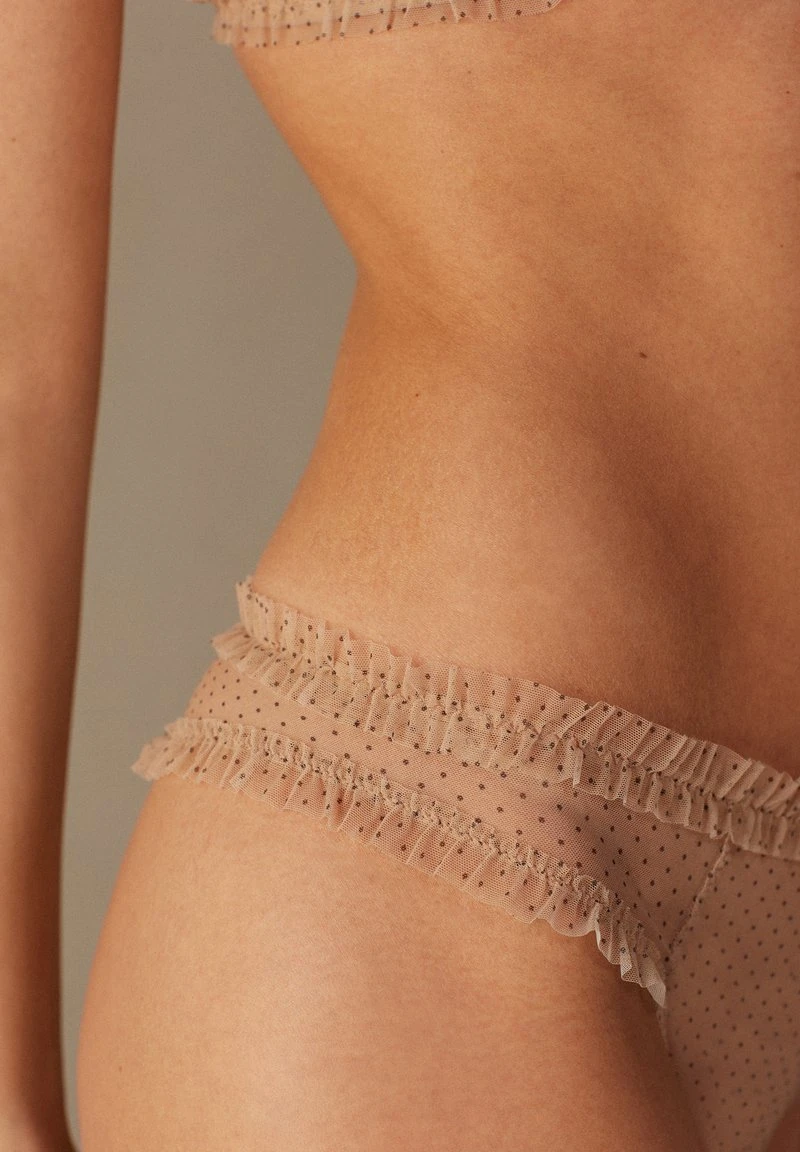 Intimissimi Damen LITTLE PLEASURES - String - Soft Beige Schwarz 6 Intimissimi Damen LITTLE PLEASURES - String - Soft Beige Schwarz – Bild 4