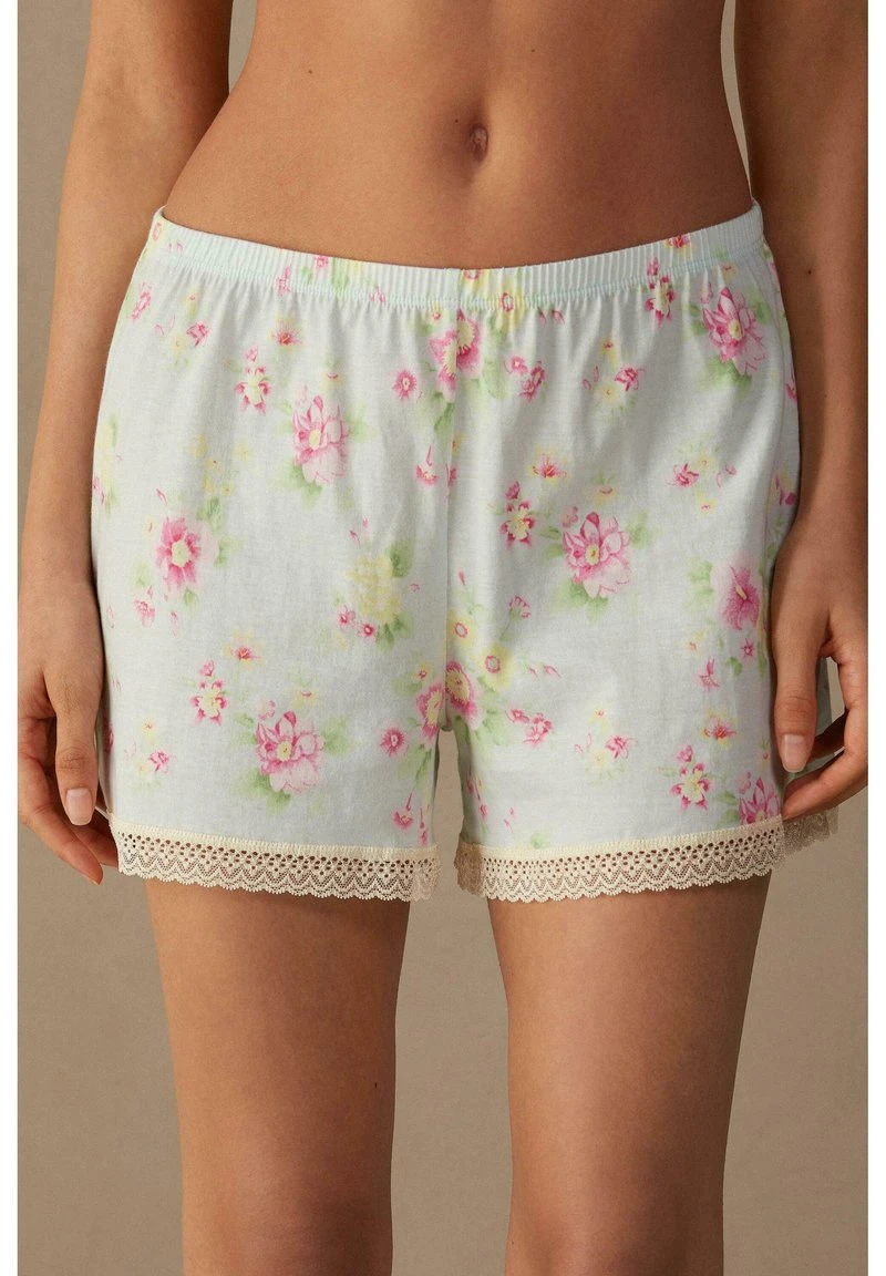 Intimissimi Damen Nachtwäsche Hose - Pastellblau Blumenprint 3 Intimissimi Damen Nachtwäsche Hose - Pastellblau Blumenprint