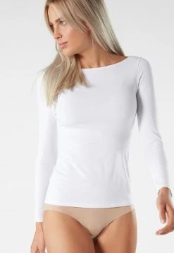 Intimissimi Damen SHIRT AUS MIKROMODAL MIT U-BOOT-AUSSCHNITT - Langarmshirt - Ancore Grigio