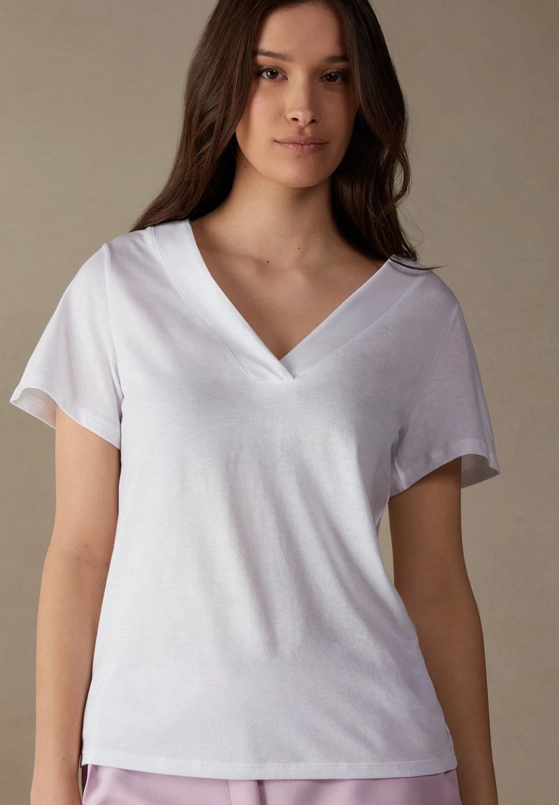 Intimissimi Damen DE MANGA CORTA Y ESCOTE DE PICO DE SUPIMA® ULTR - T-Shirt Basic - Weiss 3 Intimissimi Damen DE MANGA CORTA Y ESCOTE DE PICO DE SUPIMA® ULTR - T-Shirt Basic - Weiss