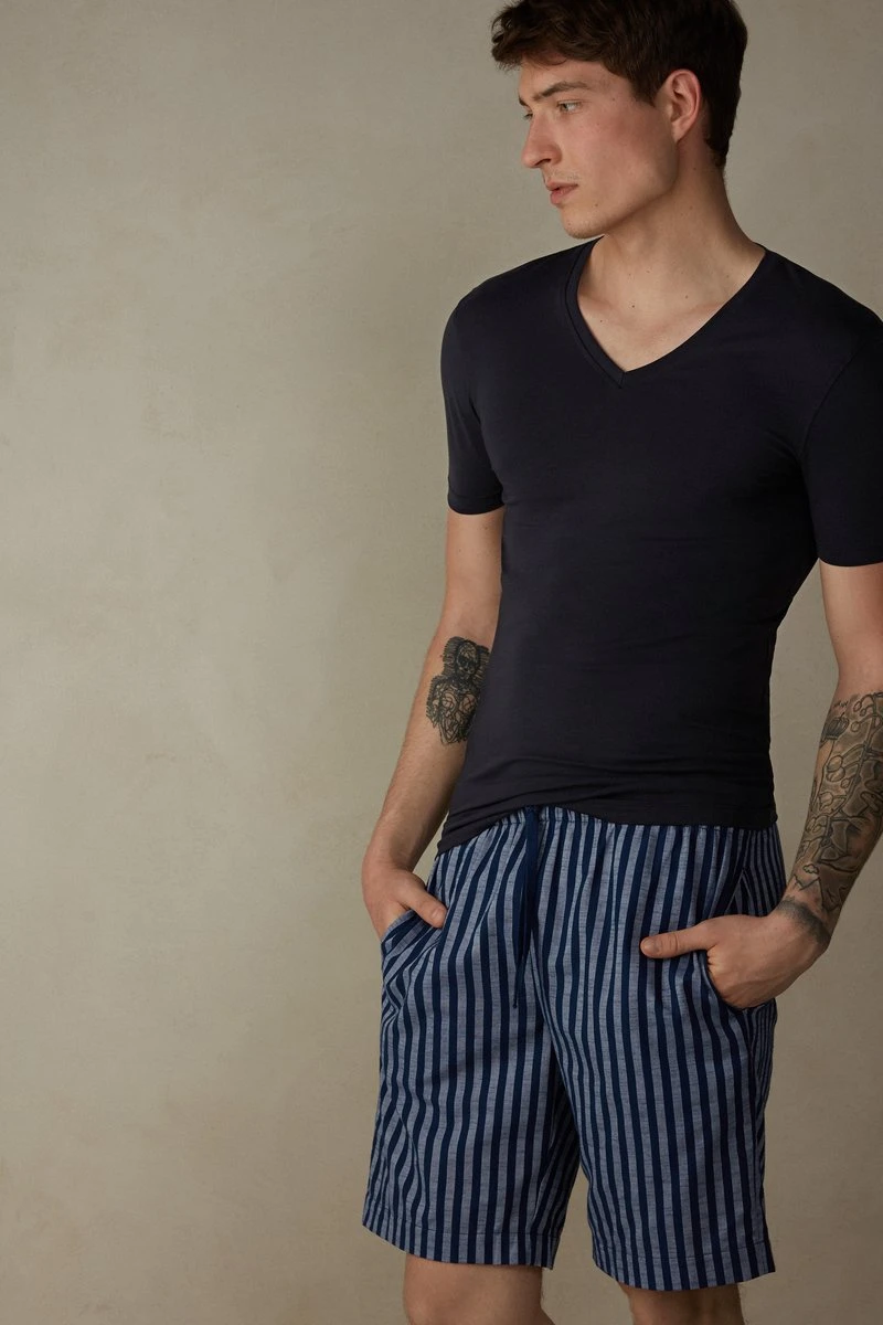 Intimissimi Herren Shorts - Blue Stripes Blue Denim 6 Intimissimi Herren Shorts - Blue Stripes Blue Denim – Bild 4