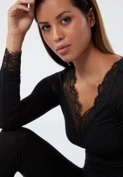 Intimissimi Damen Nachtwäsche Shirt - Nero -INTIMISSIMI Verkäufe cc2280f01f7241fbaf6eedf7589e7274