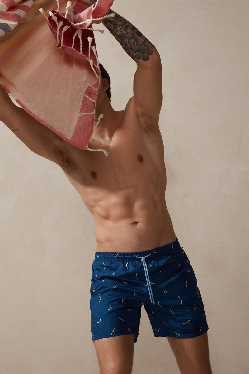 Intimissimi Herren Badeshorts - Blue Diving Print 6 Intimissimi Herren Badeshorts - Blue Diving Print – Bild 4