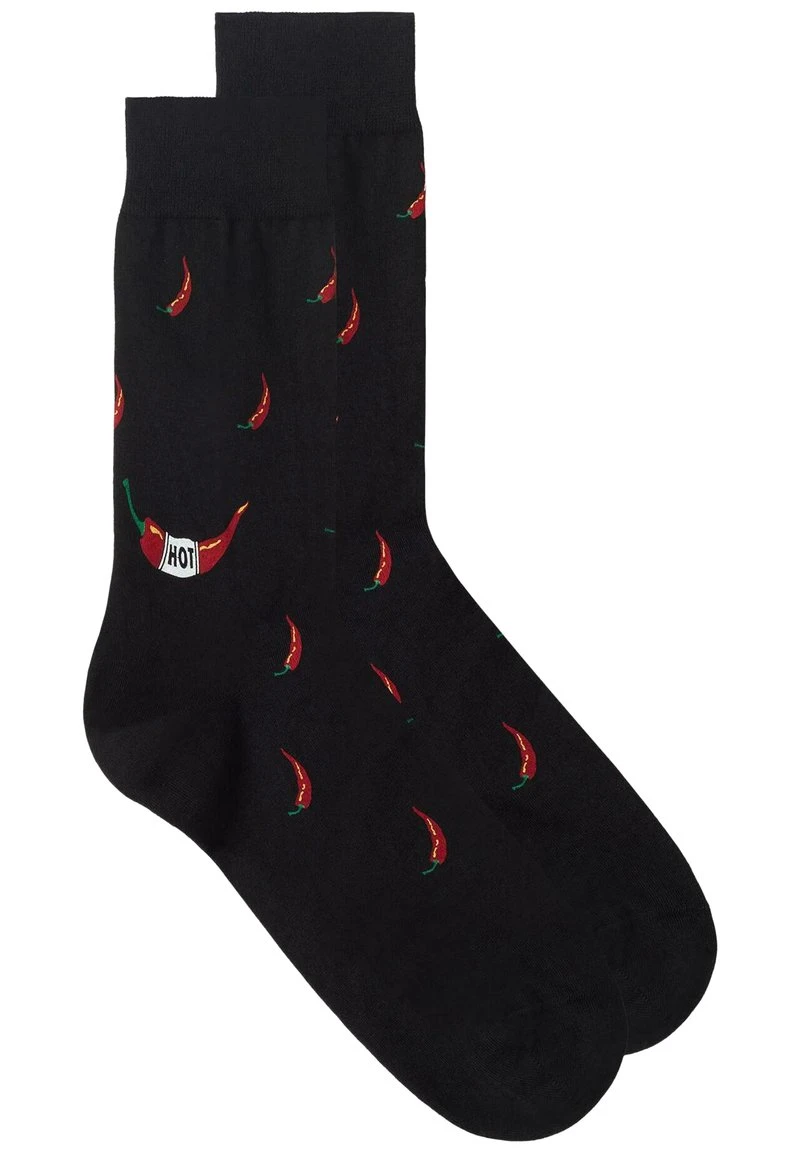 Intimissimi Herren Socken - Schwarz Black Chilli Print 3 Intimissimi Herren Socken - Schwarz Black Chilli Print