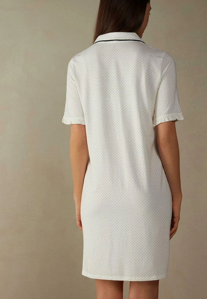 Intimissimi Damen VORNE OFFENES LITTLE PLEASURES - Nachthemd - Puderweiss Schwarz 4 Intimissimi Damen VORNE OFFENES LITTLE PLEASURES - Nachthemd - Puderweiss Schwarz – Bild 2