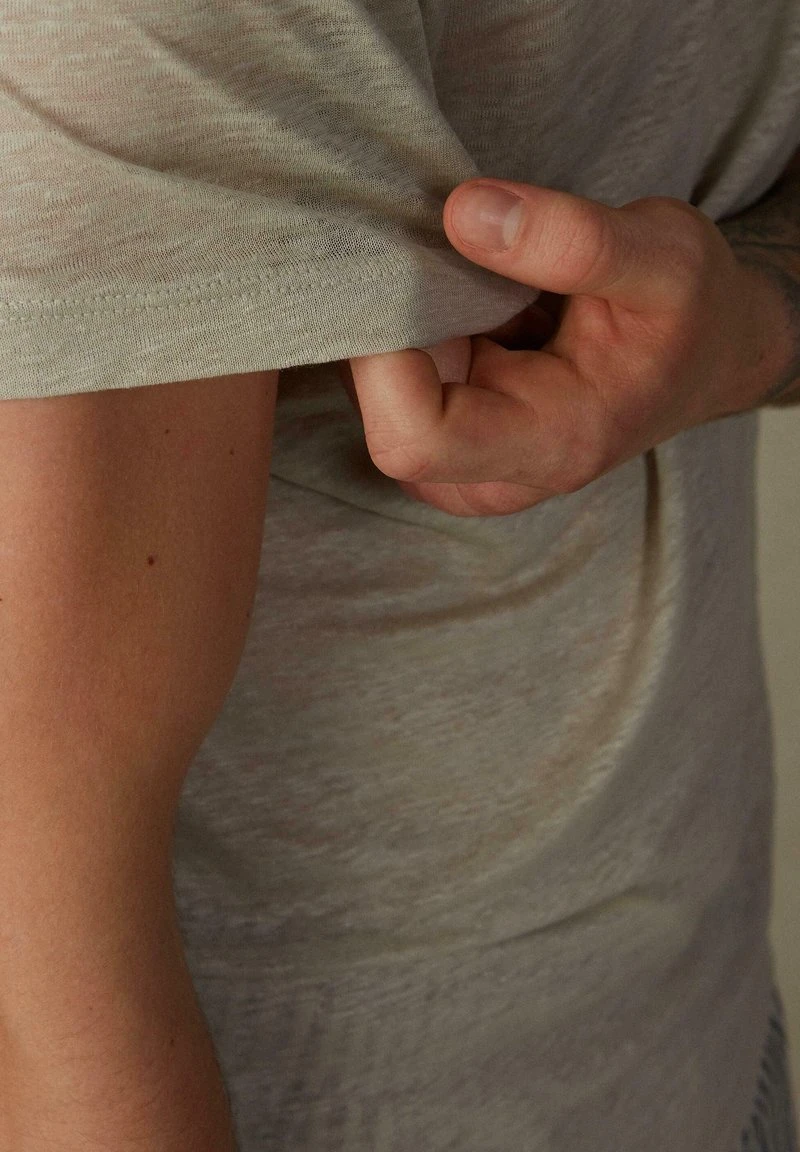 Intimissimi Herren KURZARM - Nachtwäsche Shirt - Leinenweiss Hell 5 Intimissimi Herren KURZARM - Nachtwäsche Shirt - Leinenweiss Hell – Bild 3