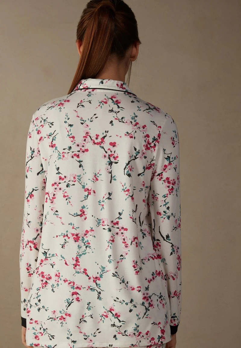 Intimissimi Damen LANGÄRMELIGES VORNE OFFENES - Nachtwäsche Shirt - Puderweiss Blumenprint 4 Intimissimi Damen LANGÄRMELIGES VORNE OFFENES - Nachtwäsche Shirt - Puderweiss Blumenprint – Bild 2