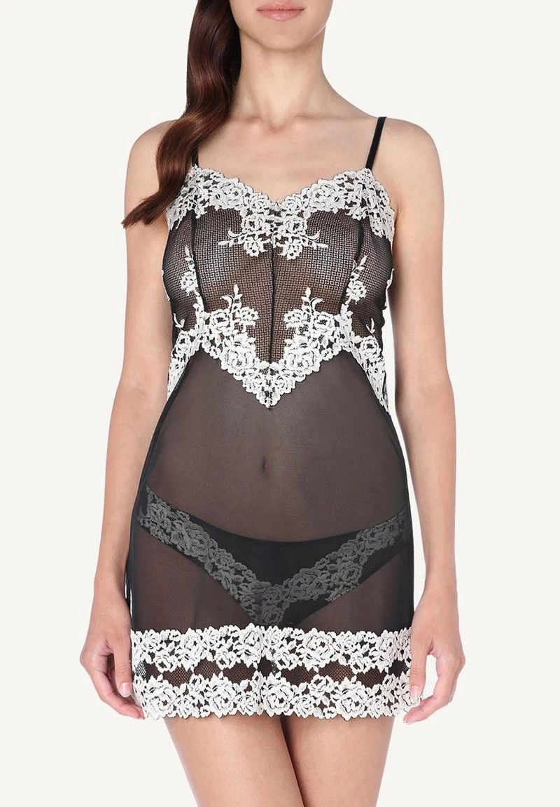 Intimissimi Damen BABYDOLL PRETTY FLOWERS - Nachthemd - Nero/ivory 4 Intimissimi Damen BABYDOLL PRETTY FLOWERS - Nachthemd - Nero/ivory – Bild 2