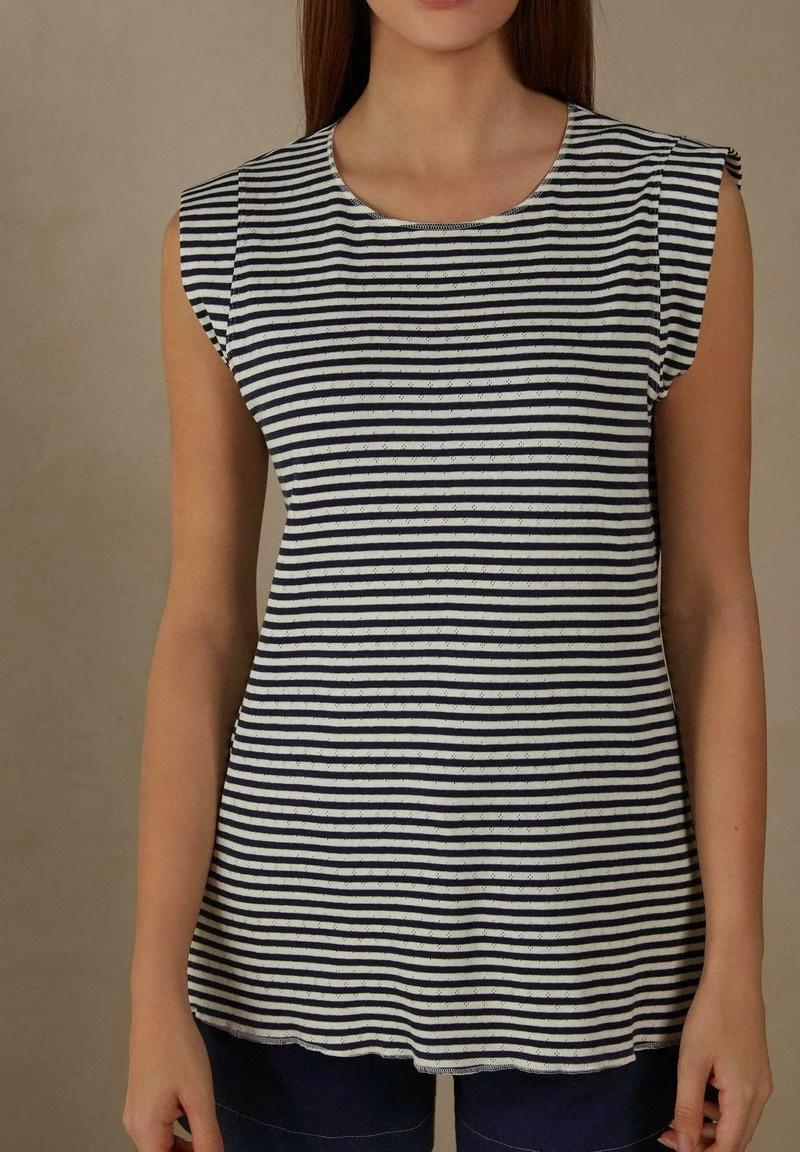 Intimissimi Damen COMFORT ZONE - Nachtwäsche Shirt - Streifen Ecru Beige Blue 3 Intimissimi Damen COMFORT ZONE - Nachtwäsche Shirt - Streifen Ecru Beige Blue