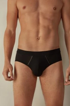 Intimissimi Herren Slip - Schwarz Black/graphite Grey Blend