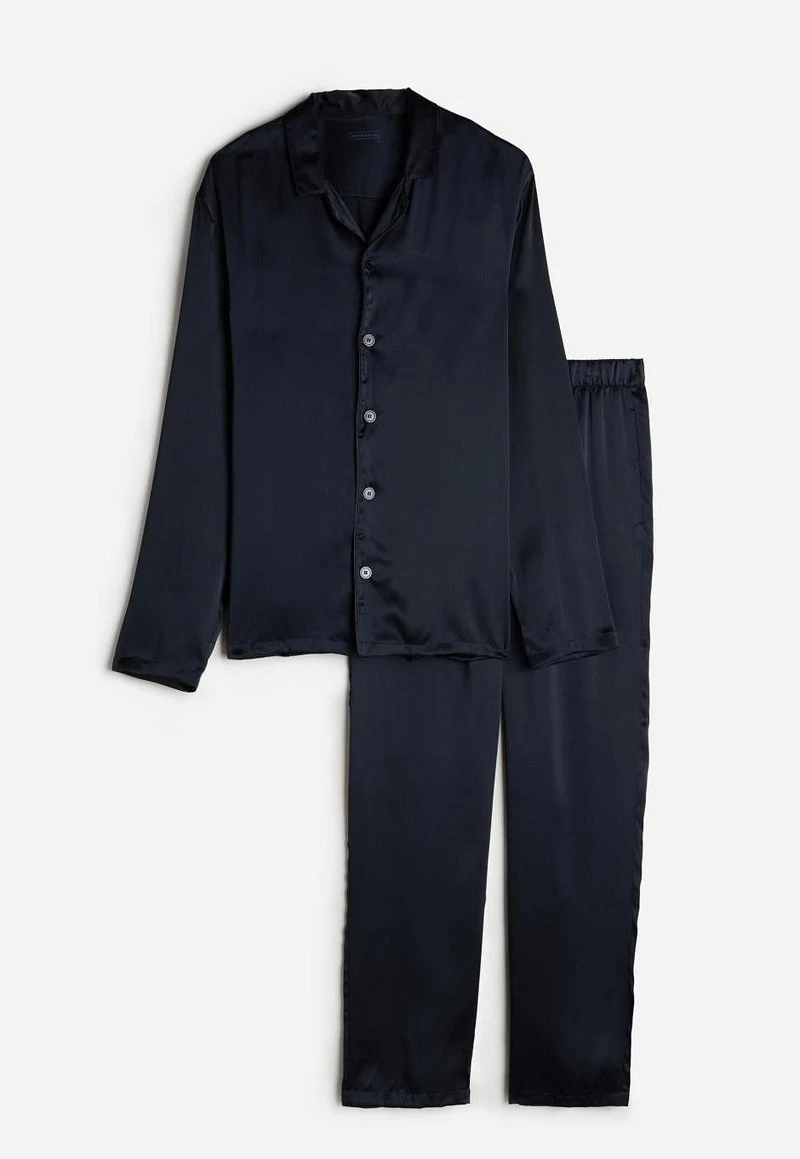 Intimissimi Herren LANGER SEIDENPYJAMA MIT PASPEL - Nachtwäsche Set - Blu Notte 6 Intimissimi Herren LANGER SEIDENPYJAMA MIT PASPEL - Nachtwäsche Set - Blu Notte – Bild 4