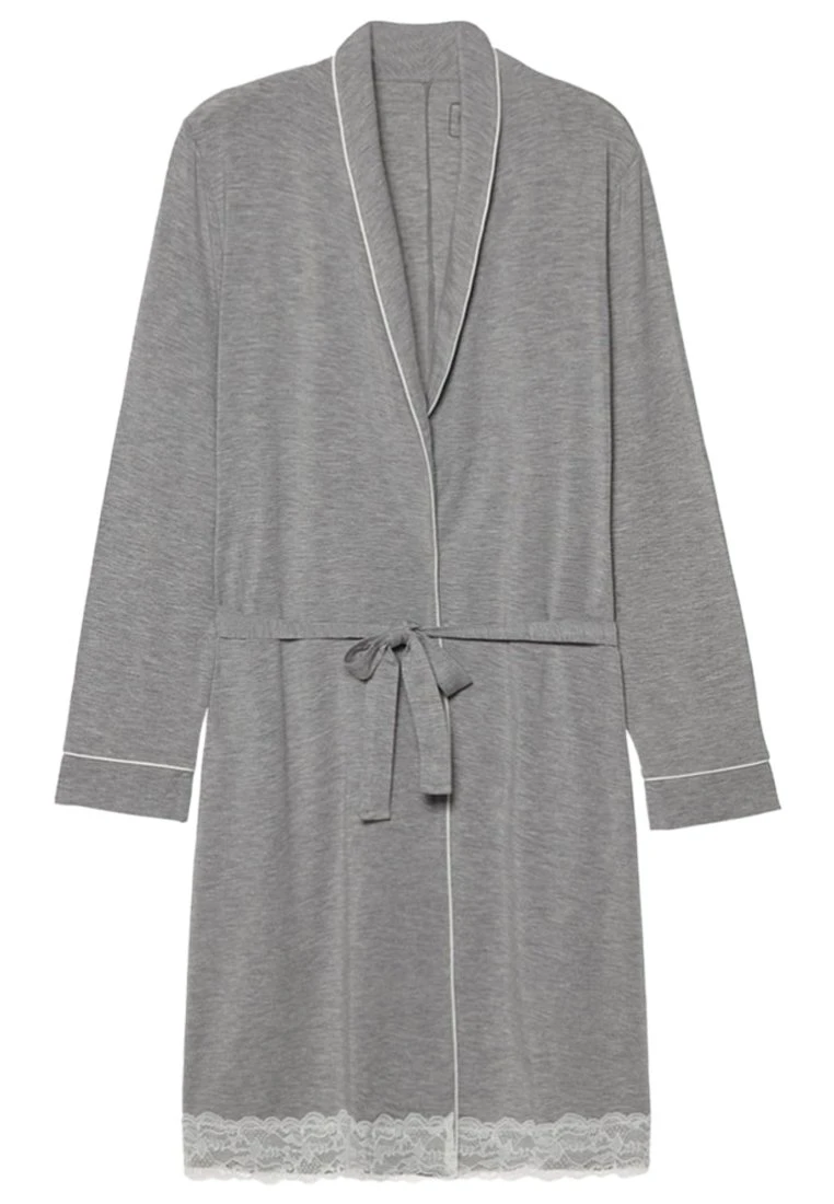 Intimissimi Damen MIT DETAILS AUS SPITZE - Bademantel - Grey Melange 5 Intimissimi Damen MIT DETAILS AUS SPITZE - Bademantel - Grey Melange – Bild 3